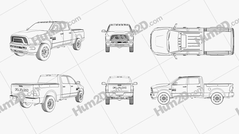Dodge Ram Power Wagon Outline PNG Clipart