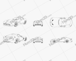 Dodge SRT Viper GTS Outline car clipart