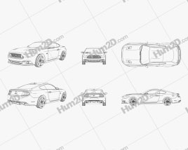 Ford Mustang GT Outline car clipart
