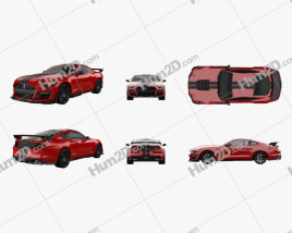 Ford Mustang Shelby GT500 coupe 2020 car clipart