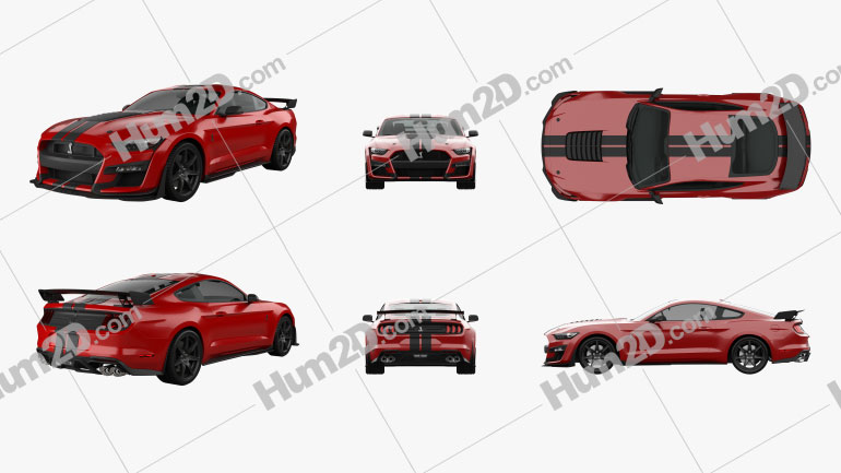 Ford Mustang Shelby GT500 coupe 2020 car clipart