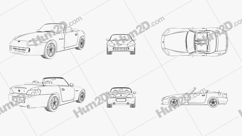 Honda S2000 Outline car clipart