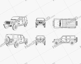 Jeep Wrangler Unlimited Outline car clipart