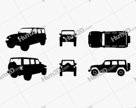 Jeep Wrangler Unlimited Silhouette car clipart