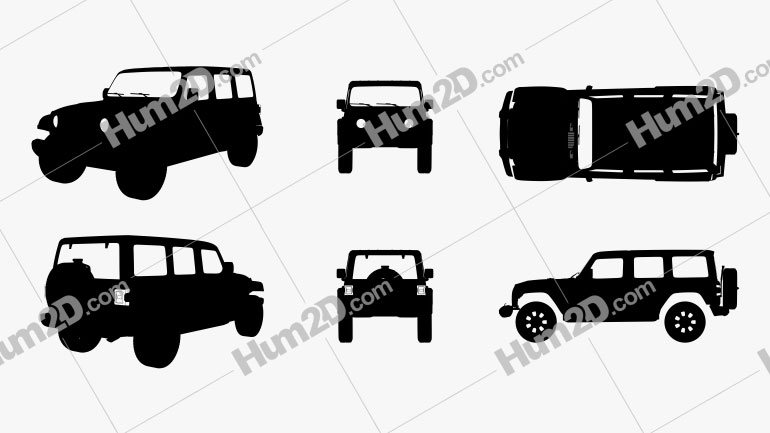 Jeep Wrangler Unlimited Silhouette car clipart