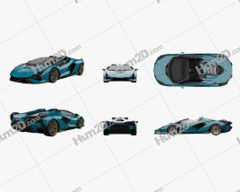Lamborghini Sian Roadster 2020 car clipart