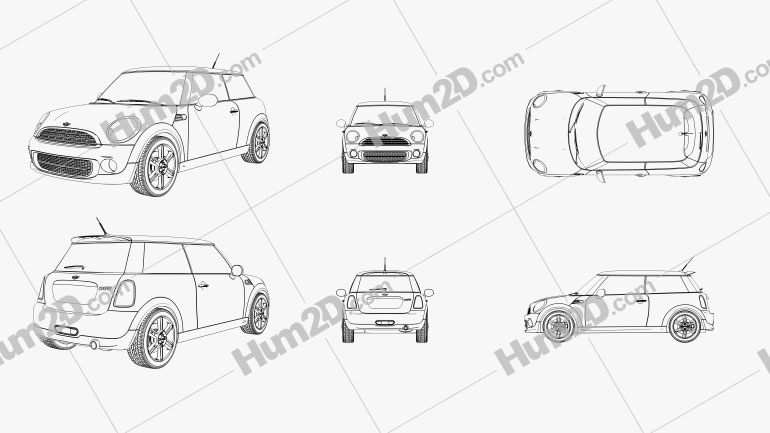 Mini Cooper 2011 Outline PNG Clipart