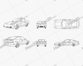Nissan 240SX Fastback 1989 Outline car clipart