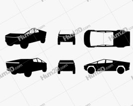 Tesla Cybertruck Silhouette car clipart