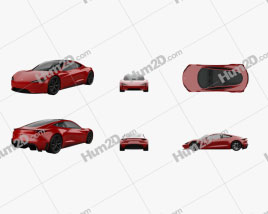 Tesla Roadster 2020 car clipart