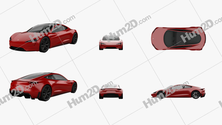 Tesla Roadster 2020 car clipart