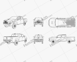 Toyota Tacoma Pickup Outline car clipart