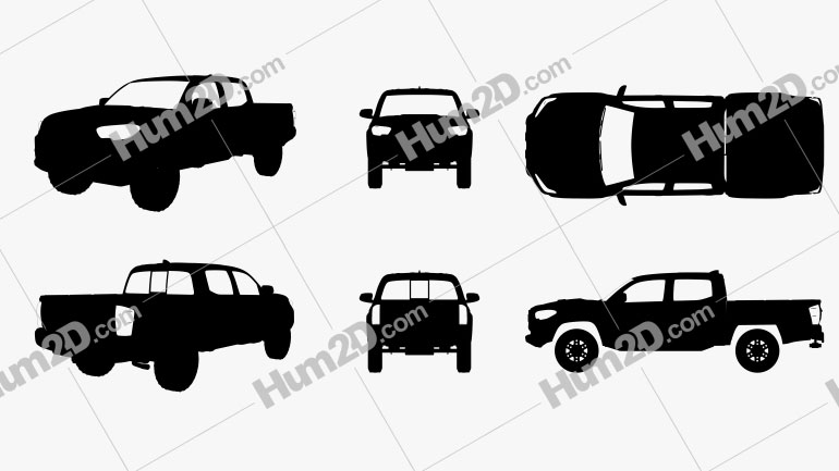 Toyota Tacoma Pickup Silhouette PNG Clipart
